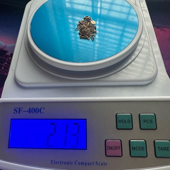 Vintage 14k solid gold figaro chain necklace 22.5 inches - Picture 5 of 5